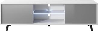 Selsey TV-Lowboard, Weiß/Grau, 140 x 40,5x31,3