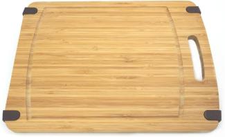KESPER 58131 Schneidebrett aus Bambus mit Rutsch-Stopp 38 x 28 x 1,6 cm / Tranchierbrett / Schneidbrett