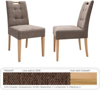 6x Stuhl Agnes 1 mit Griff Varianten Polsterstuhl Massivholzstuhl Eiche natur lackiert, Loco walnut