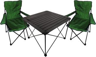 3teiliges Campingmöbel Set Campingtisch Campingstuhl L70xB70xH56cm