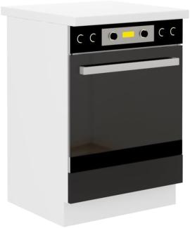 Einbauschrank für Küche mit Arbeitsplatte EPSILON 60 DG ZB, 60x82x60, schwarz/weiß
