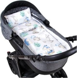 BABYLUX 2 tlg. Set Bezug für Kinderwagen Bettwäsche 60x78cm 122. Igel&RehBFF