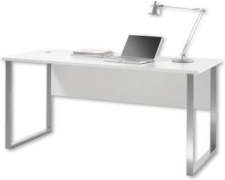 Stella Trading OFFICE LUX Schreibtisch inkl. Kabeldurchführung, grau - Bürotisch Computertisch mit großer Arbeitsfläche - Modernes Büromöbel Komplettset - 170 x 76 x 73 cm (B/H/T)