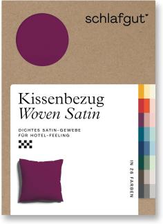 Schlafgut Woven Satin Bettwäsche | Kissenbezug einzeln 40x40 cm | purple-deep