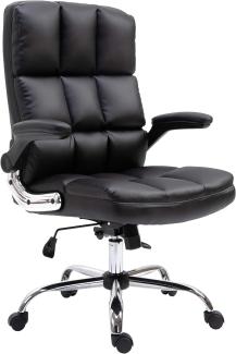 Bürostuhl HWC-J21, Chefsessel Drehstuhl Schreibtischstuhl, höhenverstellbar ~ Kunstleder schwarz