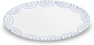 Gmundner Keramik Platte oval (33x26cm) Blaugeflammt