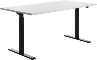 TOPSTAR E-Table Höhenverstellbarer Schreibtisch, Holz, schwarz/Weiss, 160x80