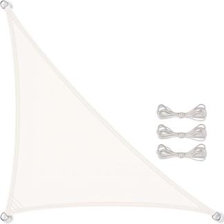 CelinaSun Sonnensegel inkl Befestigungsseile Premium PES Polyester wasserabweisend imprägniert Dreieck rechtwinklig 4,6 x 4,6 x 6,5 m weiß