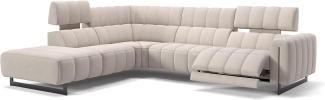 Sofanella Wohnlandschaft Veneto Stoff Ecksofa Couch in Creme M: 306 x 281 Breite x 101 Tiefe