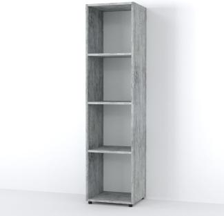VICCO Raumteiler LUDUS 4 Fächer Grau Beton - Standregal Sideboard Bücherregal