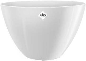 elho brussels Diamond Oval High 36 Pflanzengefäß Ovaler Blumentopf in Weiß Stilvolle Dekoration für den Indoor-Bereich ca. L 17,9 x W 35,9 cm x H 23,5 cm