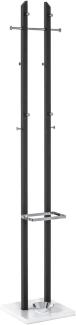 Garderobenständer Standgarderobe mit Schirmhalter schwarz-chrom-weiß