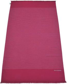 Schiesser Hamamtuch / Strandtuch / Badetuch Rom mit Fransen 100 x 180 cm, 100% Baumwolle Pink