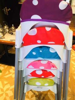 ZARPMA Sitzbezüge Kissen Kompatibel für Ikea Antilop Hochstuhl , Waschbar Faltbarer Baby Hochstuhl Bezug Kinder Sitz Covers Stuhlkissen(Lila)
