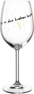 Leonardo Weinglas Presente Nimm das Leben leicht, Motivglas, Wein Glas, Kristallglas, 460 ml, 044513
