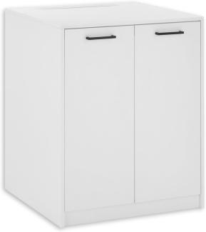 NERJA Waschmaschinenschrank mit Türen, Weiß - Waschmaschinenumbauschrank für Badezimmer & Hauswirtschaftsraum - 75 x 93 x 68 cm (B/H/T)