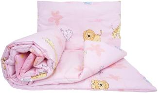 2 Stück Baby Kinder Quilt Bettdecke & Kissen Set 80x70 cm passend für Kinderbett oder Kinderwagen Muster 11