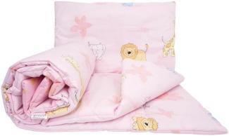 2 Stück Baby Kinder Quilt Bettdecke & Kissen Set 80x70 cm passend für Kinderbett oder Kinderwagen Muster 11