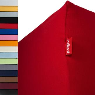 r-up Passt Spannbettlaken 90x200-100x200 bis 35cm Höhe viele Farben 100% Baumwolle 130g/m² Oeko-Tex stressfrei auch für hohe Matratzen (rubinrot)