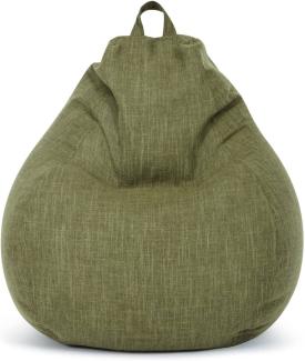 Green Bean© Indoor Sitzsack "Home Linen" mit 200 Liter mit EPS-Perlen Füllung - Bodenkissen Liegekissen Sitzkissen Lounge Grün