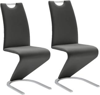 2 x Stuhl Amado Leder schwarz Schwingstuhl Esszimmer Freischwinger