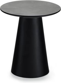 Runder Couchtisch mit Säulenfuß Tango Dunkelgrau Marmoroptik ø45x50 cm