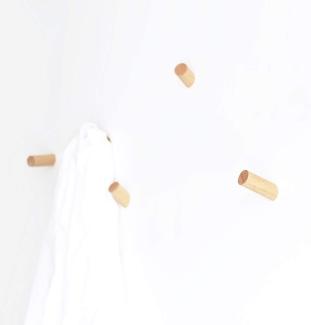 anaan One-Tenth Wandhaken Holz Garderobenhaken aus Massivholz Kleiderhaken Wanddeko Modern (Buche, 3er Set, S+M+L)