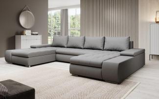 Designer Sofa Martino mit Schlaffunktion Stoff Grau