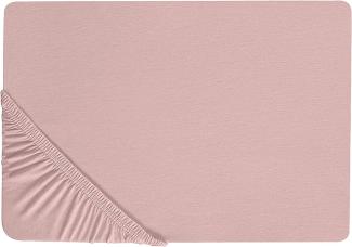 Spannbettlaken rosa Baumwolle 140 x 200 cm HOFUF