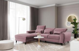Designer Sofa Forino mit Schlaf- und Klappfunktion Rosé Links