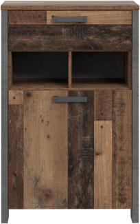 Forte Möbel Clif Schuhschrank, Holzwerkstoff, Old Wood Vintage/grau, One Size