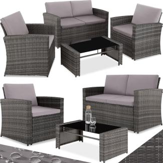 tectake Loungeset Rattan Lounge, (Set, 5-tlg), Gartenmöbel-Sets