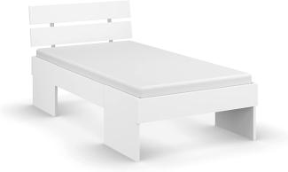Rauch Möbel Tinda Bett Futonbett in Weiß, Liegefläche 90x200 cm, Gesamtmaße B/H/T 95x84x214 cm