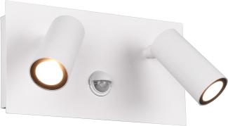 Trio Leuchten LED Außen Wandleuchte Tunga 222969231, Metall Weiß matt, inklusiv 2 x 3. 5 Watt LED, Bewegungssensor