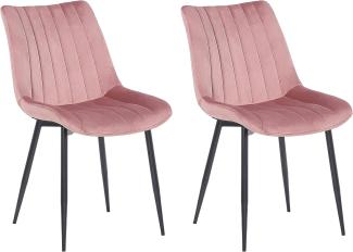 2er Set Stühle Rahden Samt (Farbe: pink)