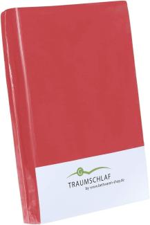 Traumschlaf Spannbettlaken Jersey Elasthan Stretch | 140x200 - 160x220 cm | rot