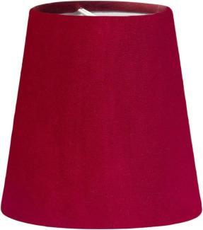 Lampenschirm Textil Samt hell rot PR Home Queen 12x12cm Befestigungsklipp für Kerzen Leuchtmittel