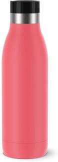 Emsa Bludrop Color Trinkflasche mit Quick-Press Verschluss, spülmaschinenfest, Edelstahl Koralle, 0,5 Liter