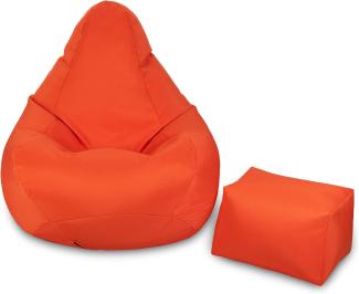 Loft 25 Gaming Sitzsack Outdoor | Gaming Sessel für den Innenbereich des Wohnzimmers im Freien | Wasserbeständig | Ergonomisches Design zur Körperunterstützung (Orange, Sitzsack Set)