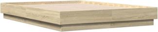 vidaXL Bettgestell Sonoma-Eiche 140x190 cm Holzwerkstoff