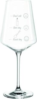 Leonardo Puccini Weinglas 560ml mit Gravur "Guter Tag/schlechter Tag" von EKM Living - für Rot- & Weisswein - Geburtstagsgeschenk für Frauen, Männer, Freundin & Freund (Bad day/Good day)
