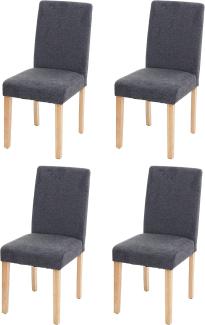 4er-Set Esszimmerstuhl Stuhl Küchenstuhl Littau ~ Textil, anthrazitgrau, helle Beine