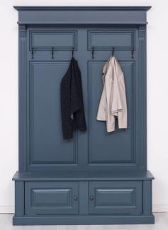 Casa Padrino Landhausstil Massivholz Garderobenschrank Blau 140 x 41 x H. 210 cm - Wand Garderobe - Flur Schrank - Flurmöbel - Garderobenmöbel - Landhausstil Möbel