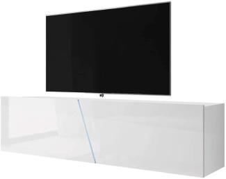 Selsey TV-Lowboard, Weiß Matt/Weiß Hochglanz, 160 x 40 x 35