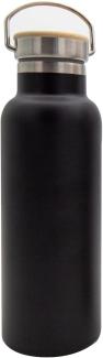 Steuber Thermoflasche 600 ml Milchkannen-Design mit praktischem Tragehenkel, doppelwandiger Edelstahl, schwarz