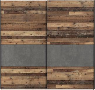 FORTE Clif Kleiderschrank, Holzwerkstoff, Braun/Grau, 220,1 x 210,5 x 61,2 cm