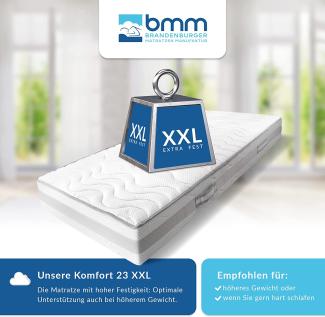 BMM Komfort Super XXL Kaltschaummatratze in H4 extra fest (bis 150kg), Öko-Tex Zertifiziert, produziert in Deutschland, 140x200 cm
