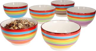 6er Set Ibiza Rainbow Bowl-Schalen 600ml Müsli Salat Dessert bunte Schüssel