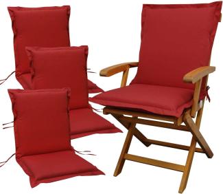 4 x indoba - Sitzauflage Niederlehner Serie Premium - extra dick - Rot
