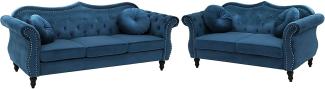 Sofa Set Samtstoff kobaltblau 5-Sitzer SKIEN